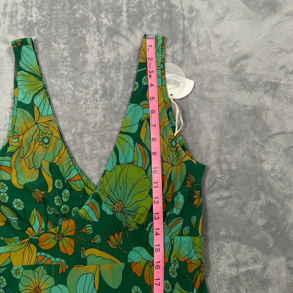 Nine Lives Bazaar Dress 6 Green Emerald Sarah Bias Midi Tropical Party Boho New - Picture 12 of 14